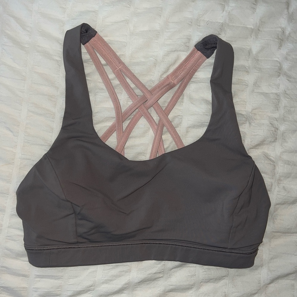 Lululemon Lunar Rock/Dew Pink Sports Bra C/D cup